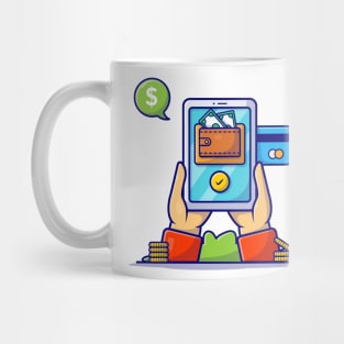 Online Banking Cartoon Vector Icon Illustration Mug